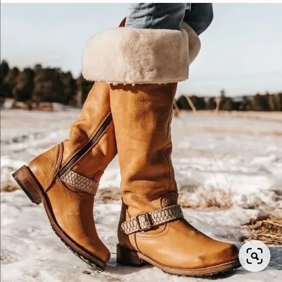 Freebird by Steven Shoes - NIB Freebird by Steven Women's Denmark Tan Sherpa Lined Leather Boots size 9